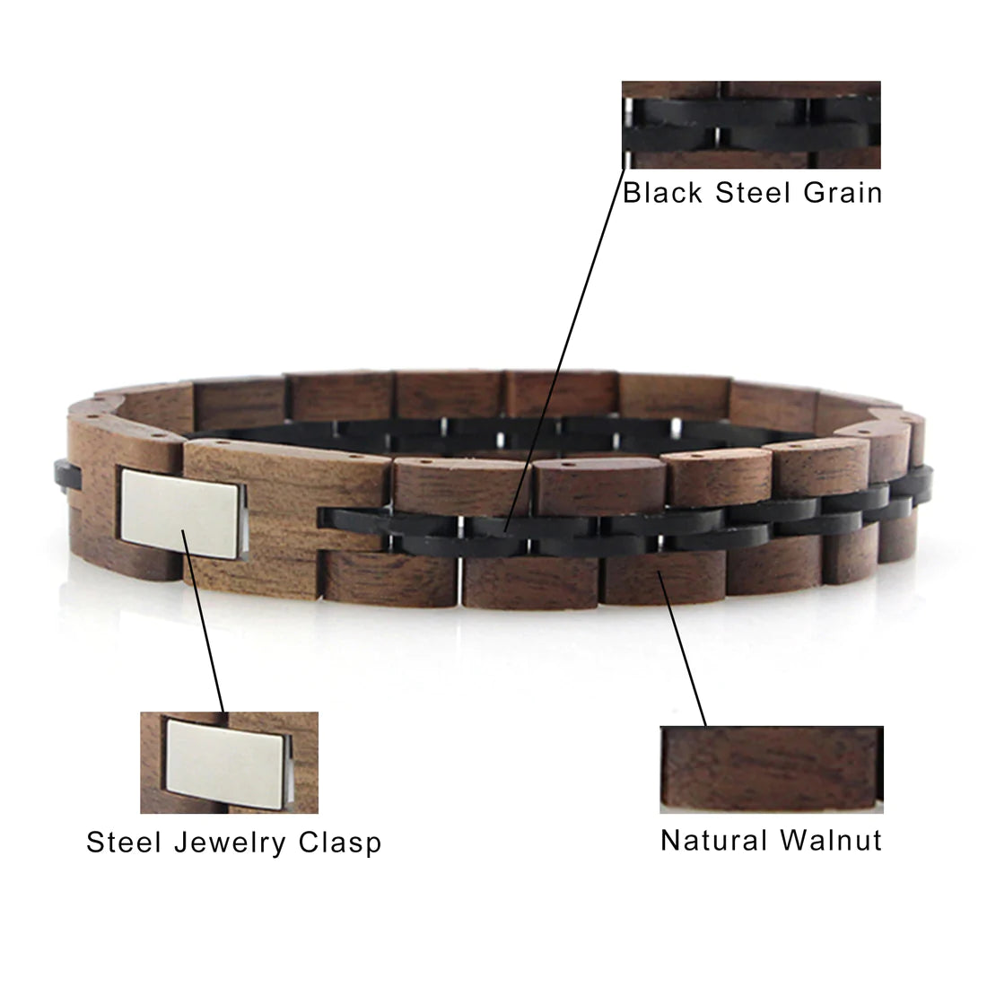 Offset Wooden Bracelet